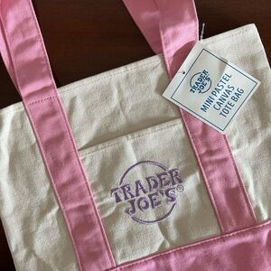 Trader Joe's Mini Pastel Tote Bag - PINK - NWT!